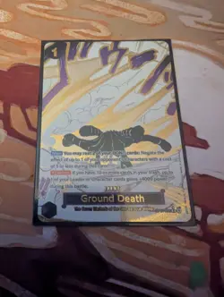 OP14-096 Ground Death Alt Art Event Manga One Piece English Card - In Hand - Image 1