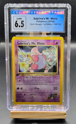 Pokemon Sabrina's Mr. Mime #94 Gym Heroes 2000 1st Ed CGC 6.5 - Image 1