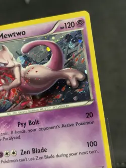 2015 Pokemon Mewtwo Black Star Promo Holo XY101 *2 HALF SWIRLS* - Image 2