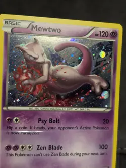 2015 Pokemon Mewtwo Black Star Promo Holo XY101 *2 HALF SWIRLS* - Image 3