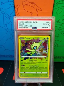 CELEBI #9 - 2020 POKEMON SWSH VIVID VOLTAGE 009/185 PSA 10 - Image 1