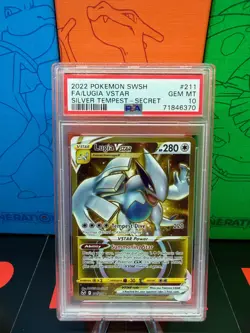 FA LUGIA VSTAR 2022 POKEMON SWORD & SHIELD SILVER TEMPEST SECRET #211/195 PSA 10 - Image 1