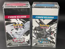 2x Pokemon Black Bolt White Flare Sealed Booster Bundle Display Case W/Acrylic - Image 1