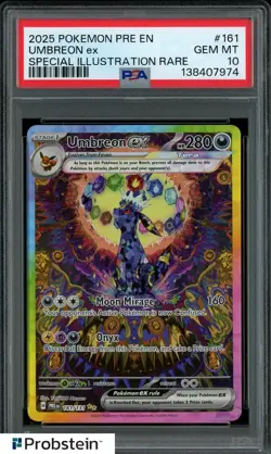 2025 Pokemon PRE EN Special Illustration Rare #161 Umbreon ex PSA 10 GEM MINT - Image 4