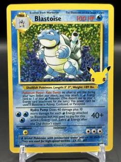 Blastoise ⭐ 2/102 Holo Celebrations: Classic Collection Pokemon NM - Image 1