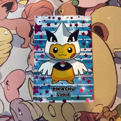 Pikachu Lugia Poncho Cracked Pink Stars Holo Pokemon Database Christmas - Image 1