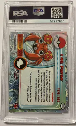 2000 TOPPS CHROME POKEMON T.V. #46 PARAS PSA 10 - Image 2