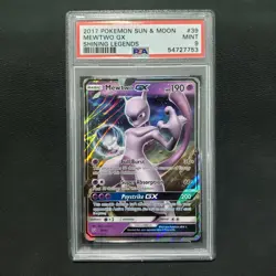 2017 Pokemon: MEWTWO GX 39/73 - [Ultra Rare] [Shining Legends Set] Mint - PSA 9 - Image 1