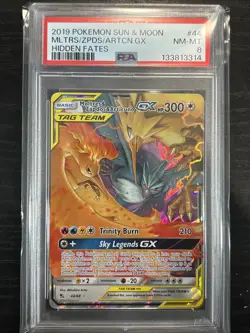 Pokemon TCG - Moltres & Zapdos & Articuno GX 44/68 Hidden Fates Holo PSA 9 - Image 1
