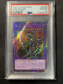 YuGiOh! Dark Paladin RA03-EN126 Platinum Secret Rare 1st Edition Holo PSA 10 GEM - Image 1