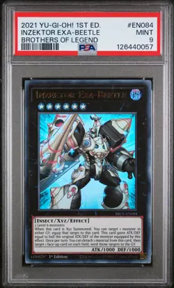 2021 YU-GI-OH! BROL-BROTHERS OF LEGEND 1ST ED #EN084 INZEKTOR EXA-BEETLE PSA 9 - Image 1