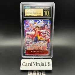 CGC PRISTINE 10 Monkey D Luffy ST10-006 Promo Full Art 119 ONE PIECE DAY 2024 - Image 1