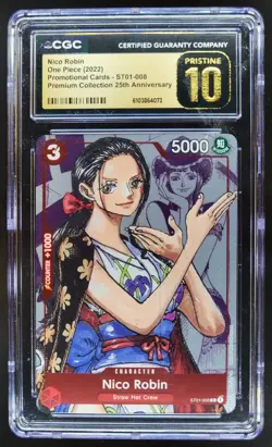 2022 ONE PIECE CCG NICO ROBIN PROMO 25TH ST01-008 CGC 10 PRISTINE A PT - Image 1