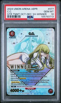 PSA 10 GEM MINT Union Arena C.C. Winner Card UEPR/CGH-1-077 Code Geass English - Image 1