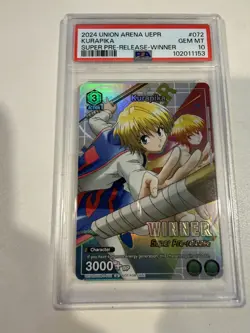 Union Arena Kurapika Super Pre-Release Winner Card PSA 10 GEM MINT - Image 1