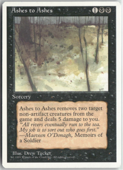 Ashes to Ashes Magic The Gathering 4th Edition MTG Card Played - Image 1