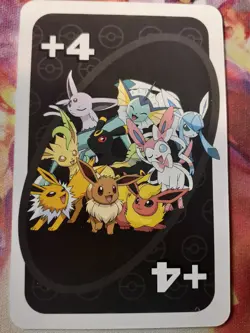 Pokemon Uno Japanese Eeveelution +4 Pick Up 4 Card LP-Mint (x1) - Image 1