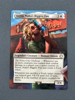 Sierra, Nuka's Biggest Fan MTG Fallout Hand Painted Borderless Full Altered Art - Image 1