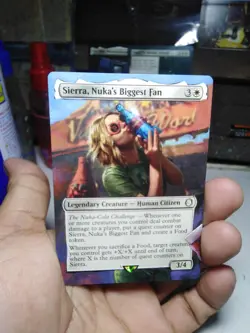 Sierra, Nuka's Biggest Fan MTG Fallout Hand Painted Borderless Full Altered Art - Image 2