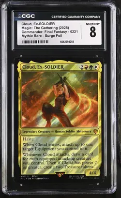 CLOUD, EX-SOLDIER Final Fantasy Surge Foil Mythic CGC 8 MTG - Image 1