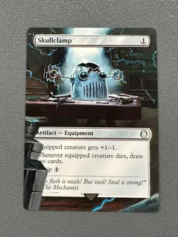 Skullclamp #238 MTG Fallout Hand Painted Borderless Extended Full Altered Art v - Image 1