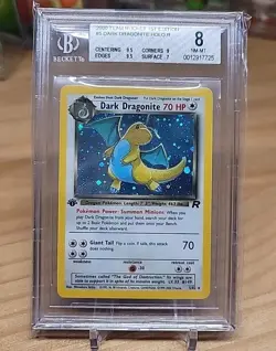 BGS 8 NM-MT DARK DRAGONITE 1ST EDITION HOLO RARE 2000 TEAM ROCKET SET POKEMON... - Image 1
