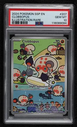 Clobbopus Illustration Rare Pokemon SV08: Surging Sparks PSA 10 GEM MT - Image 1