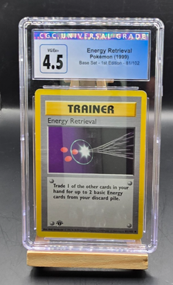 Pokemon Energy Retrieval #82 Base Set 1999 1st Ed CGC 4.5 - Image 1