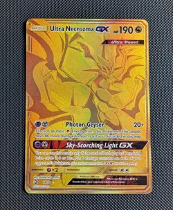 2018 Pokemon Ultra Necrozma GX 78/70 Dragon Majesty Full Art Secret Rare Gold NM - Image 1