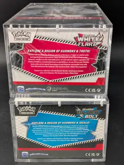 2x Pokemon Black Bolt White Flare Sealed Booster Bundle Display Case W/Acrylic - Image 3