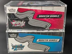 2x Pokemon Black Bolt White Flare Sealed Booster Bundle Display Case W/Acrylic - Image 4