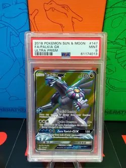 2018 POKEMON SUN & MOON ULTRA PRISM #147 FULL ART/PALKIA GX PSA 9 - Image 1