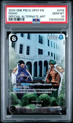 2024 ONE PIECE OP07-500 YEARS IN THE FUTURE SPECIAL ALTERNATE ART ISSHO PSA 10 - Image 1