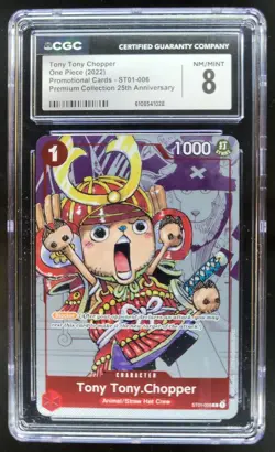2022 ONE PIECE CCG TONY TONY CHOPPER 25TH ST01-006 CGC 8 A PT - Image 1