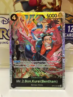Mr.2.Bon.Kurei (Bentham) OP14-091 SR The Azure Sea's Seven - ONE PIECE ENGLISH - Image 1