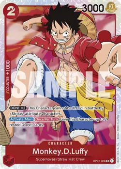 Monkey.D.Luffy English (RED) OP01-024 card One Piece CCG - Image 1
