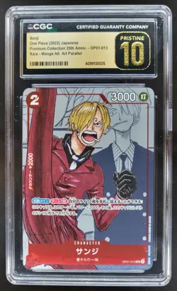 2022 ONE PIECE CCG JPN SANJI RARE MANGA ALT ART OP01-013 CGC 10 PRISTINE A PT - Image 1