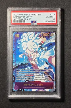 One Piece TCG - Monkey.D.Luffy OP05-119 Alternate Art - PRB01 - PSA Gem Mint 10 - Image 1