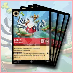 Disney Lorcana: Goofy Extreme Athlete 139/204 Super Rare x4 Archazia's Island - Image 1