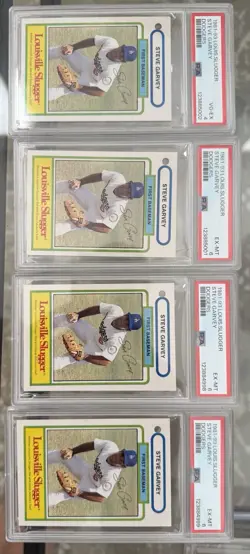(4) 1981 LOUISVILLE SLUGGER STEVE GARVEY CARDS- DODGER GREAT! - ALL 4 PSA GRADED - Image 1