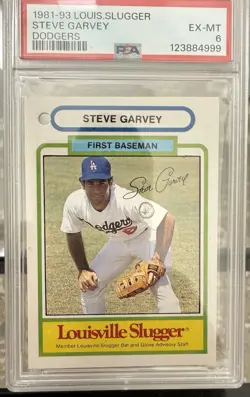 (4) 1981 LOUISVILLE SLUGGER STEVE GARVEY CARDS- DODGER GREAT! - ALL 4 PSA GRADED - Image 2