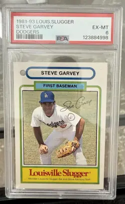 (4) 1981 LOUISVILLE SLUGGER STEVE GARVEY CARDS- DODGER GREAT! - ALL 4 PSA GRADED - Image 3