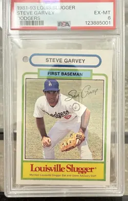 (4) 1981 LOUISVILLE SLUGGER STEVE GARVEY CARDS- DODGER GREAT! - ALL 4 PSA GRADED - Image 4