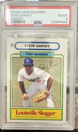 (4) 1981 LOUISVILLE SLUGGER STEVE GARVEY CARDS- DODGER GREAT! - ALL 4 PSA GRADED - Image 5