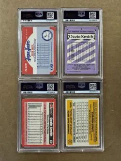 LOT OF 4 GRADED BASEBALL PSA Trading Cards - ALL OZZIE SMITH - Image 3