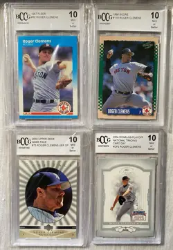 Lot of Roger Clemens Graded Cards (4) - All 10 Mint or Better - '87 Fleer + more - Image 1