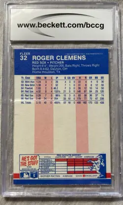 Lot of Roger Clemens Graded Cards (4) - All 10 Mint or Better - '87 Fleer + more - Image 5