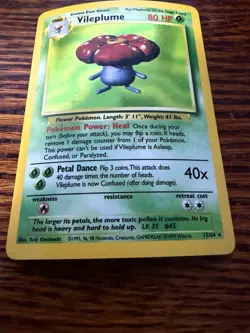 LP* - Vileplume Holo Jungle 15/64 Pokemon Card WOTC Rare Vintage 1999 - Image 2