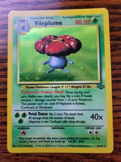 PL Vileplume Holo Jungle 15/64 Pokemon Card WOTC Rare Vintage 1999 - Image 1