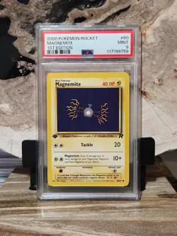 Pokemon PSA 9 MINT Magnemite 60/82 Team Rocket 1st Edition Common - Image 1